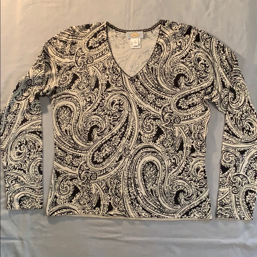 Talbots Silk Nylon  Lycra Paisley Print Top